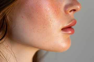 Obraz premium close-up of a woman chin with a small mole