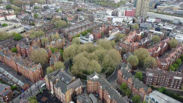 Aerial View of Arnold Circus and Boundary Estate, Shoreditch, London