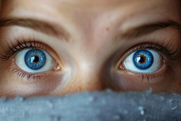 close-up of a woman eyes with a look of surprise
