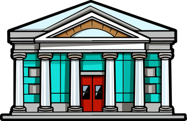 Bank building clipart design illustration