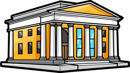 Bank building clipart design illustration