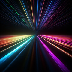 colorful, rainbow color, light beams / waves