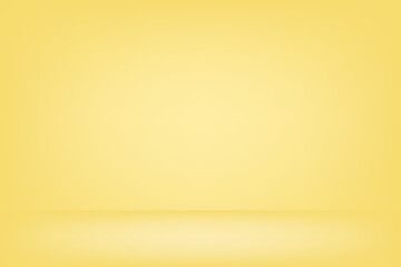 Abstract luxury vintage yellow gradient background look like sun and empty studio room for display product ad website template