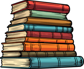 Book stack clipart design illustration