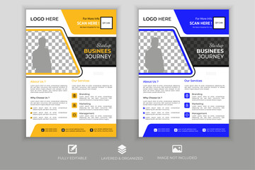 Modern Corporate business flyer design template, poster flyer pamphlet brochure cover design layout space for photo background, vector illustration template in A4 size, real estate, marketing agency