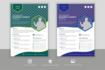 Modern Corporate business flyer design template, poster flyer pamphlet brochure cover design layout space for photo background, vector illustration template in A4 size, real estate, marketing agency