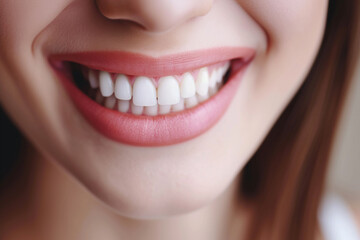 Girl with beautiful white teeth, oral hygene concept
