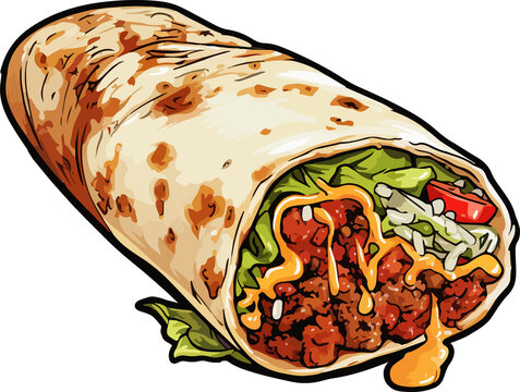 recommend clip art: Burrito clipart design illustration