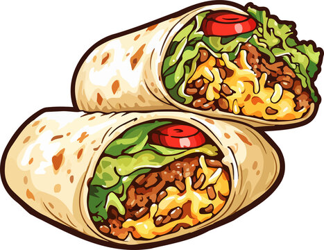 recommend clip art: Burrito clipart design illustration
