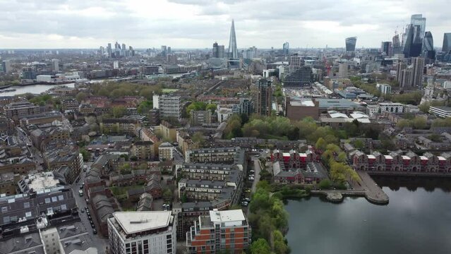 View of Wapping and Tobacco Dock, East London