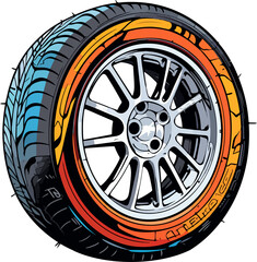 Car tyre clipart design illustration