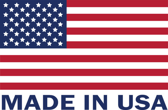 Made in USA icon, made in america, American flag for badge, american flag