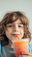 Child drinking slush