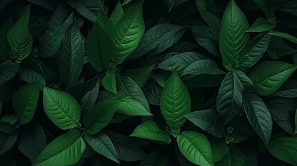 Fototapeta premium Textures of abstract green leaves for tropical leaf background - Generative AI