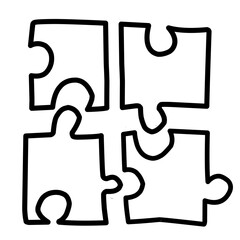 Obraz premium hand drawn jigsaw puzzle