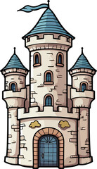 Castle tower clipart design illustration - obrazy, fototapety, plakaty