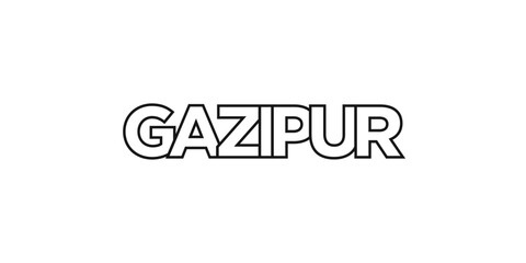 Gazipur in the Bangladesh emblem. The design features a geometric style, vector illustration with bold typography in a modern font. The graphic slogan lettering.
