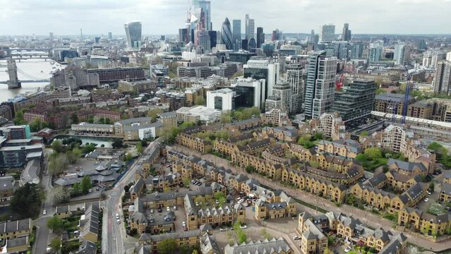View of Wapping and St Katharine Docks, London