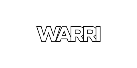 Warri in the Nigeria emblem. The design features a geometric style, vector illustration with bold typography in a modern font. The graphic slogan lettering.