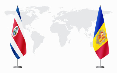 Costa Rica and Andorra flags for official meeting
