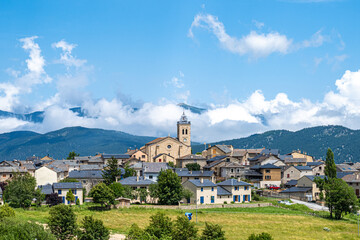 Commune of Les Angles in the French Pyrenees in summer