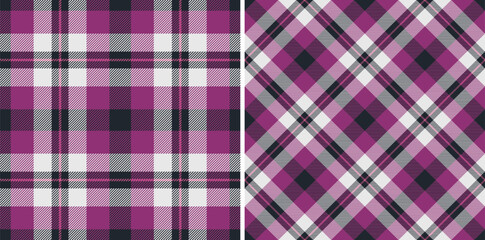 Textile check vector of seamless texture background with a tartan pattern plaid fabric.