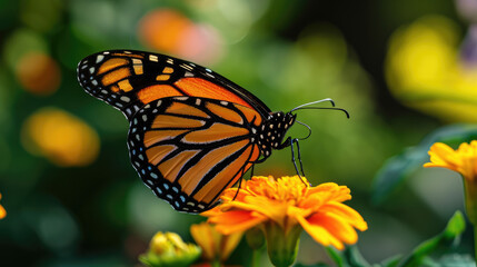 Fototapeta na wymiar Close-up of a Monarch Butterfly