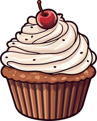 Chocolate cupcake clipart design illustration
