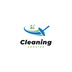 Simple cleaning service logo vector image.