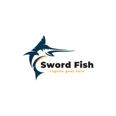 Marlin Swordfish Logo Vector Template