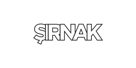Sirnak in the Turkey emblem. The design features a geometric style, vector illustration with bold typography in a modern font. The graphic slogan lettering.