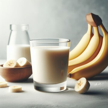 cup of  milk and banana