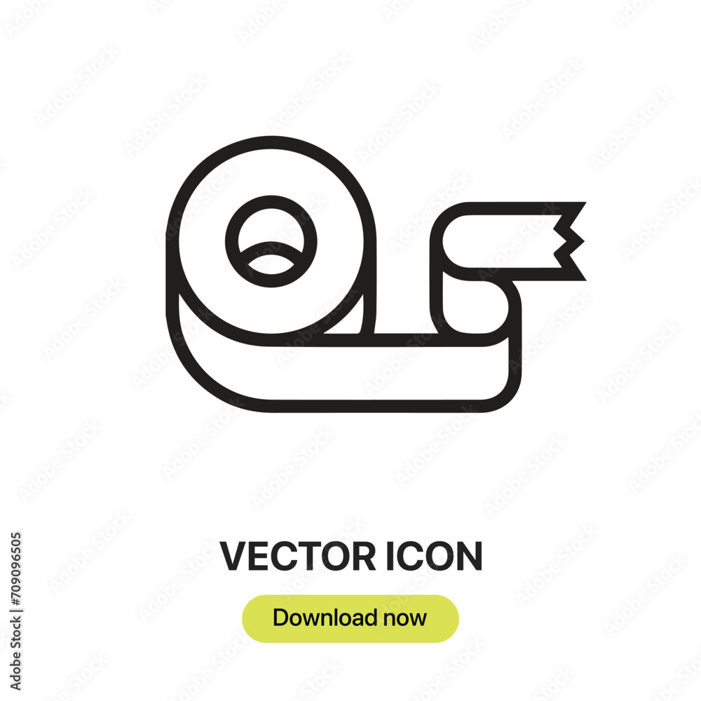 Aufkleber Tape icon vector. Linear-style sign for mobile concept and web design. Tape symbol illustration. Pixel vector graphics - Vector.	