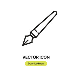 Pen icon vector. Linear-style sign for mobile concept and web design. Pen symbol illustration. Pixel vector graphics - Vector.	