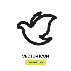 Obraz premium Peace icon vector. Linear-style sign for mobile concept and web design. Peace symbol illustration. Pixel vector graphics - Vector. 