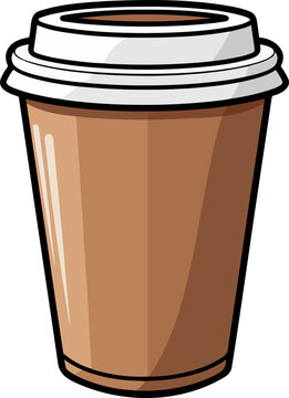 Cardboard coffee cup clipart design illustration