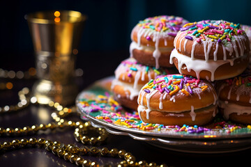 Semlor are traditional food for Mardi Gras. - obrazy, fototapety, plakaty