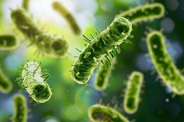 Environmental factors influence the proliferation of beneficial bacteria and the proliferation of viruses - obrazy, fototapety, plakaty