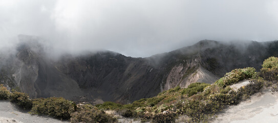 The Crater of Irazu Volcano at Irazu Volcano National Park, Costa Rica.