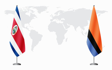 Costa Rica and Chagos Islands flags for official meeting