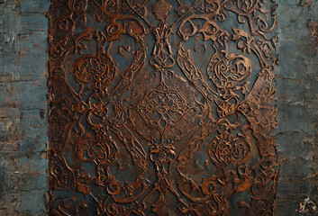Ancient Pattern surface background made on antique Ottoman, Byzantine period doors. Rusty ancient wallpaper pattern