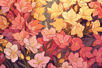 Illustrated background from Freesia