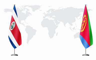 Costa Rica and Eritrea flags for official meeting