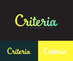 Criteria Logo Design Vector Template. Creative Unique Fashion Brand logo illustration in Isolated background.
Criteria Typographic Logo Illustration for Textile, fabric, Beauty Brand