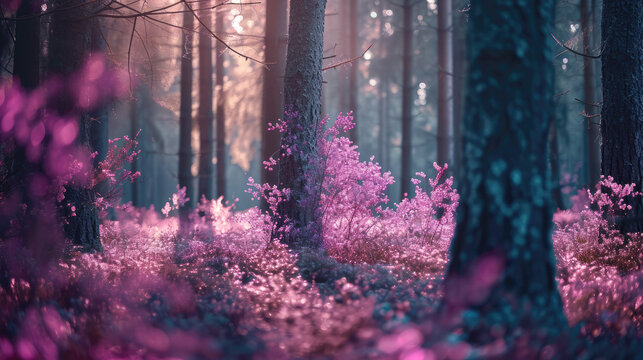 Magical purple forest