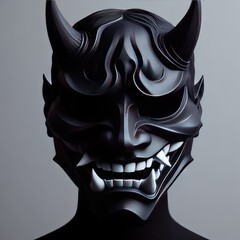 japanese mythology oni devil samurai mask