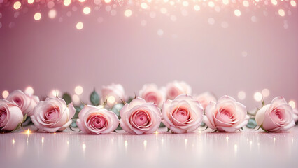 Obraz na płótnie Canvas Pastel light pink sparkling valentine festive background