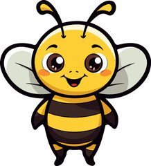 Cute bee clipart design illustration
