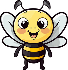 Cute bee clipart design illustration