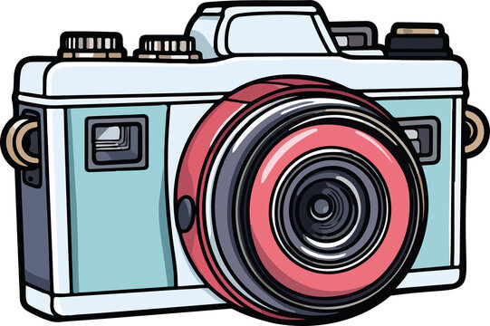 Photo camera clipart design illustration
